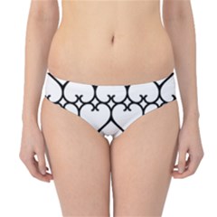 Heart Background Wire Frame Black Wireframe Hipster Bikini Bottoms by Mariart