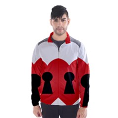 Heart Padlock Red Love Wind Breaker (men)