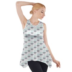 Glasses Black Blue Side Drop Tank Tunic by Mariart