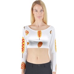 Hot Dog Buns Sate Sauce Bread Long Sleeve Crop Top