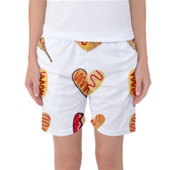 Hot Dog Buns Sate Sauce Bread Women s Basketball Shorts by Mariart