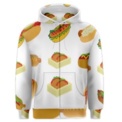 Hot Dog Buns Sauce Bread Men s Zipper Hoodie by Mariart