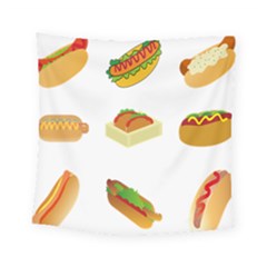 Hot Dog Buns Sauce Bread Square Tapestry (small)