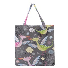 Dragonfly Animals Dragom Monster Fair Cloud Circle Polka Grocery Tote Bag by Mariart