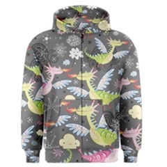 Dragonfly Animals Dragom Monster Fair Cloud Circle Polka Men s Zipper Hoodie by Mariart