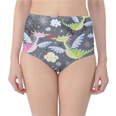 Dragonfly Animals Dragom Monster Fair Cloud Circle Polka High-waist Bikini Bottoms by Mariart