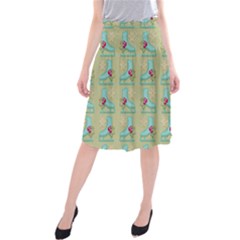 Ice Skates Background Christmas Midi Beach Skirt by Mariart