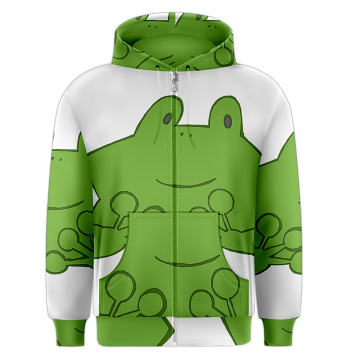 Illustrain Frog Animals Green Face Smile Men s Zipper Hoodie