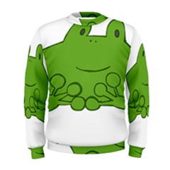 Illustrain Frog Animals Green Face Smile Men s Sweatshirt