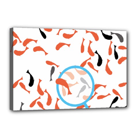 Illustrain Goldfish Fish Swim Pool Canvas 18  X 12 