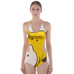 Illustrain Giraffe Face Animals Cut-out One Piece Swimsuit by Mariart