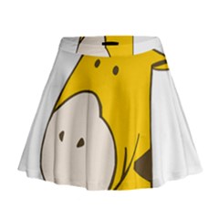 Illustrain Giraffe Face Animals Mini Flare Skirt by Mariart