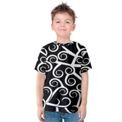 Koru Vector Background Black Kids  Cotton Tee