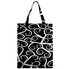 Koru Vector Background Black Zipper Classic Tote Bag by Mariart