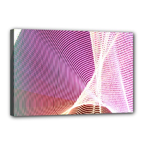 Light Means Net Pink Rainbow Waves Wave Chevron Canvas 18  X 12  by Mariart