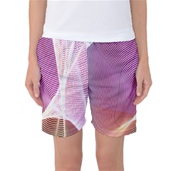 Light Means Net Pink Rainbow Waves Wave Chevron Women s Basketball Shorts