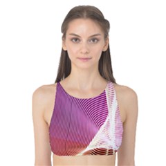 Light Means Net Pink Rainbow Waves Wave Chevron Tank Bikini Top by Mariart