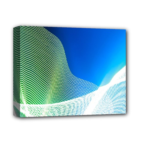 Light Means Net Pink Rainbow Waves Wave Chevron Green Blue Deluxe Canvas 14  X 11  by Mariart