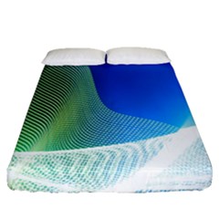 Light Means Net Pink Rainbow Waves Wave Chevron Green Blue Fitted Sheet (queen Size) by Mariart