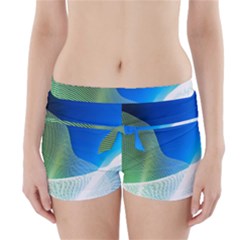 Light Means Net Pink Rainbow Waves Wave Chevron Green Blue Boyleg Bikini Wrap Bottoms by Mariart