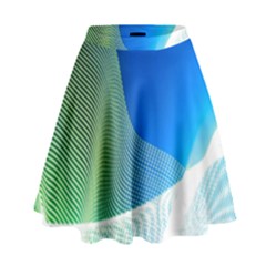 Light Means Net Pink Rainbow Waves Wave Chevron Green Blue High Waist Skirt by Mariart