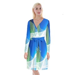 Light Means Net Pink Rainbow Waves Wave Chevron Green Blue Long Sleeve Velvet Front Wrap Dress by Mariart