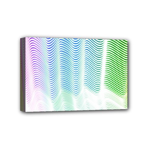 Light Means Net Pink Rainbow Waves Wave Chevron Green Mini Canvas 6  X 4  by Mariart