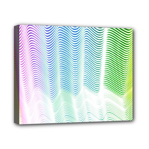 Light Means Net Pink Rainbow Waves Wave Chevron Green Canvas 10  X 8  by Mariart