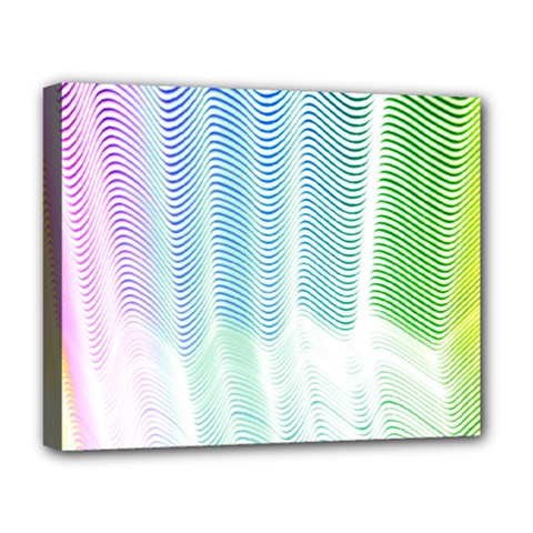 Light Means Net Pink Rainbow Waves Wave Chevron Green Deluxe Canvas 20  X 16   by Mariart