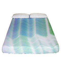 Light Means Net Pink Rainbow Waves Wave Chevron Green Fitted Sheet (queen Size) by Mariart