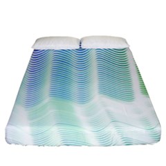 Light Means Net Pink Rainbow Waves Wave Chevron Green Fitted Sheet (king Size) by Mariart