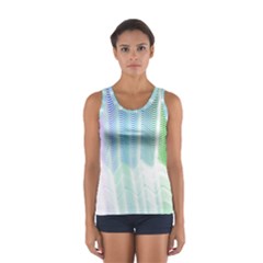 Light Means Net Pink Rainbow Waves Wave Chevron Green Women s Sport Tank Top 