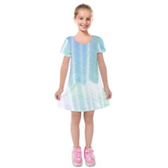 Light Means Net Pink Rainbow Waves Wave Chevron Green Kids  Short Sleeve Velvet Dress