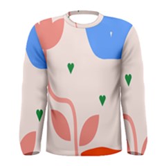 Lip Sexy Flower Tulip Heart Pink Red Blue Green Love Men s Long Sleeve Tee