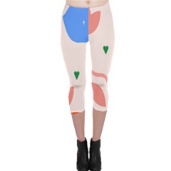 Lip Sexy Flower Tulip Heart Pink Red Blue Green Love Capri Leggings 