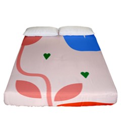 Lip Sexy Flower Tulip Heart Pink Red Blue Green Love Fitted Sheet (California King Size)