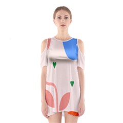 Lip Sexy Flower Tulip Heart Pink Red Blue Green Love Shoulder Cutout One Piece by Mariart