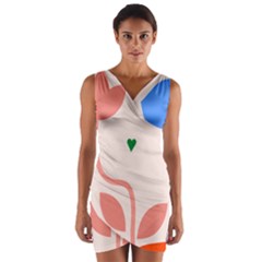 Lip Sexy Flower Tulip Heart Pink Red Blue Green Love Wrap Front Bodycon Dress