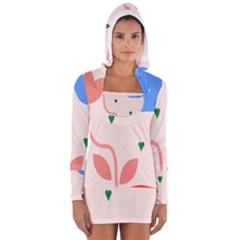 Lip Sexy Flower Tulip Heart Pink Red Blue Green Love Women s Long Sleeve Hooded T-shirt