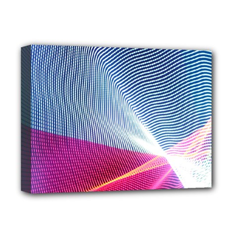 Light Means Net Pink Rainbow Waves Wave Chevron Red Deluxe Canvas 16  X 12  