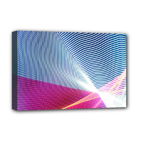 Light Means Net Pink Rainbow Waves Wave Chevron Red Deluxe Canvas 18  X 12  