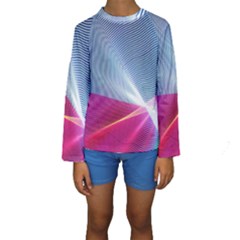 Light Means Net Pink Rainbow Waves Wave Chevron Red Kids  Long Sleeve Swimwear by Mariart