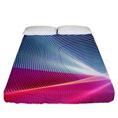 Light Means Net Pink Rainbow Waves Wave Chevron Red Fitted Sheet (king Size) by Mariart