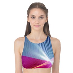 Light Means Net Pink Rainbow Waves Wave Chevron Red Tank Bikini Top by Mariart