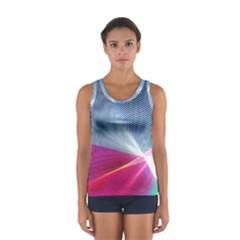 Light Means Net Pink Rainbow Waves Wave Chevron Red Women s Sport Tank Top  by Mariart