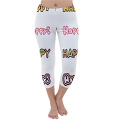 Lucky Happt Good Sign Star Capri Winter Leggings  by Mariart