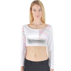 Line Wave Rainbow Long Sleeve Crop Top by Mariart