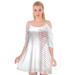 Line Wave Rainbow Cutout Spaghetti Strap Chiffon Dress by Mariart