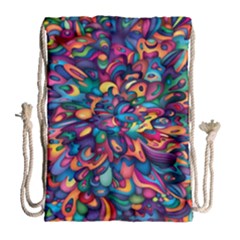 Moreau Rainbow Paint Drawstring Bag (large) by Mariart