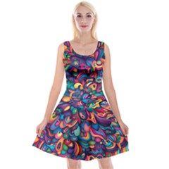 Moreau Rainbow Paint Reversible Velvet Sleeveless Dress by Mariart